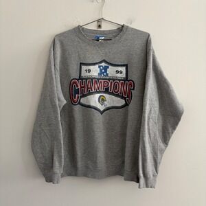 Vintage SPL 28 St Louis Rams 1999 NFC Champions Sweatshirt Grey Mens XL